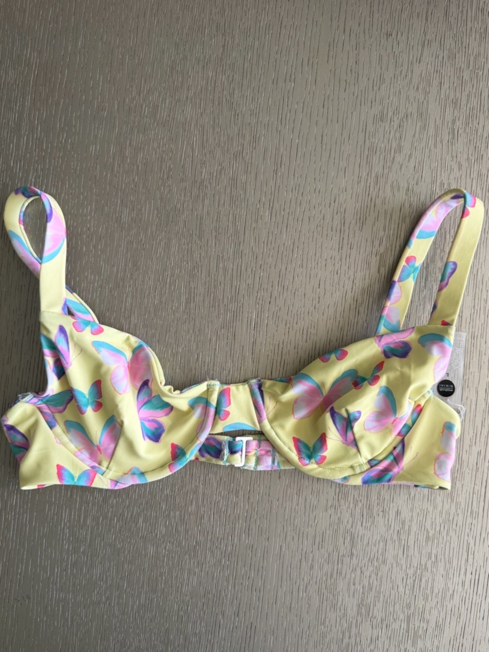 moana bikini Yellow Butterfly Print Bikini Top